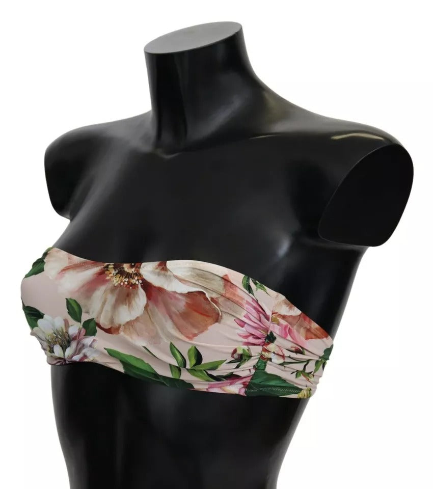 Floral Print Bikini Top — Pink