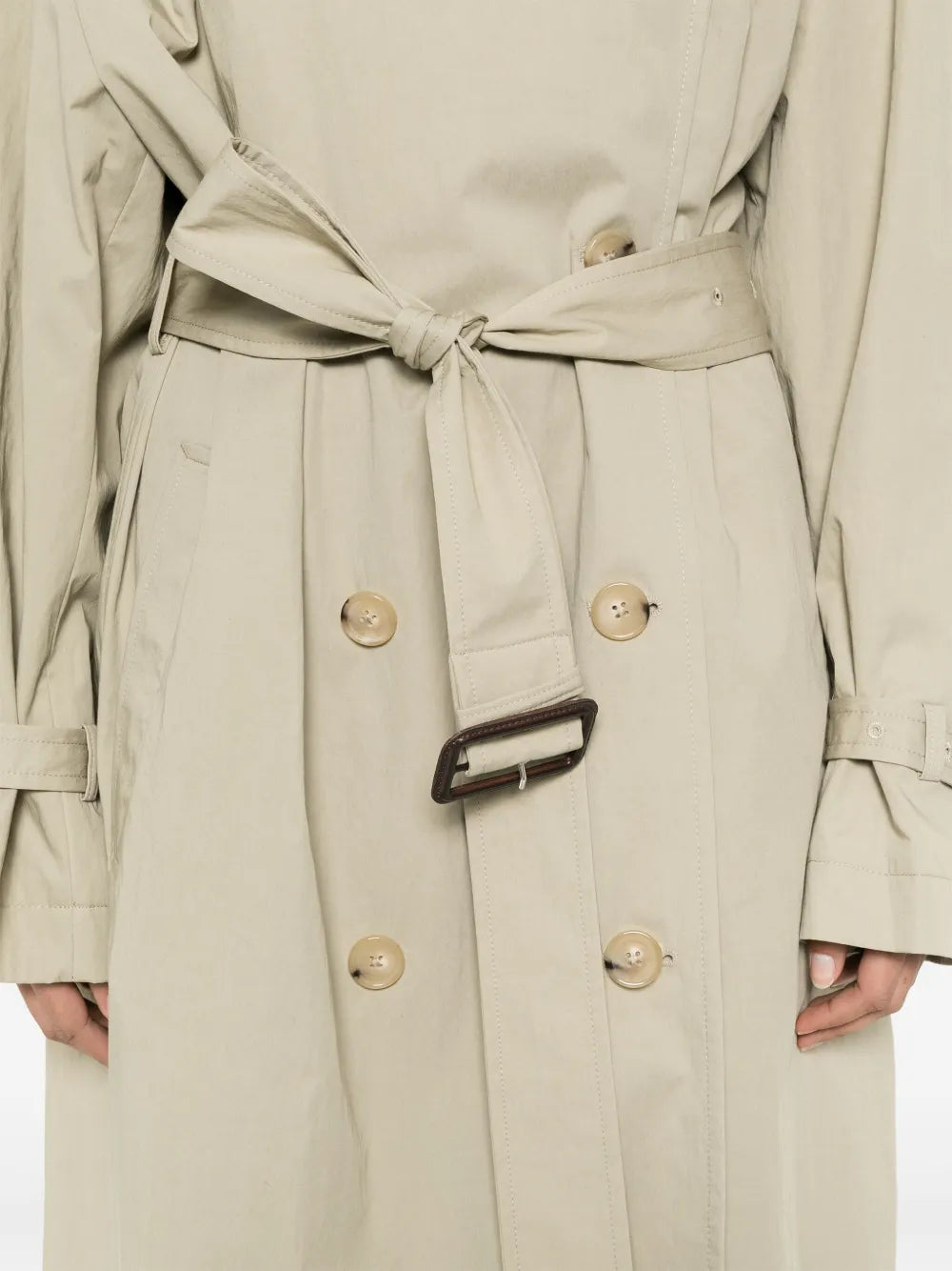 Toteme Women's Double-Breasted Trench In Cotton Blend in Beige | Size 38 | 252 Color WRO0197FB0410