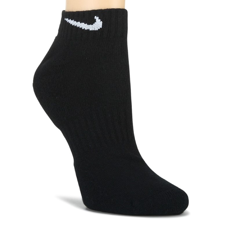Men's 6 Pack Large Everyday Cushioned Low Socks (Black/White)