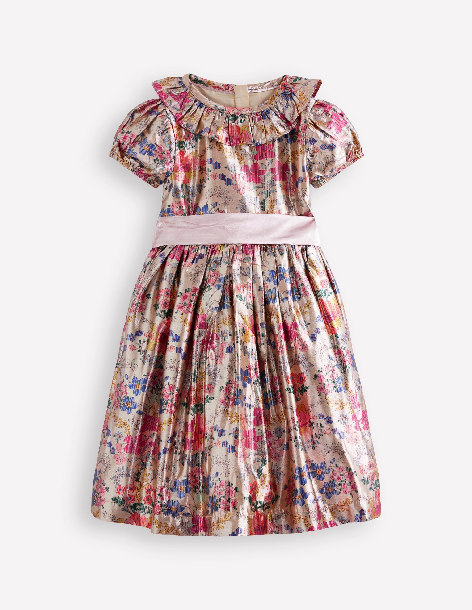 Fit & Flare Party Dress Metallic Tapestry Floral