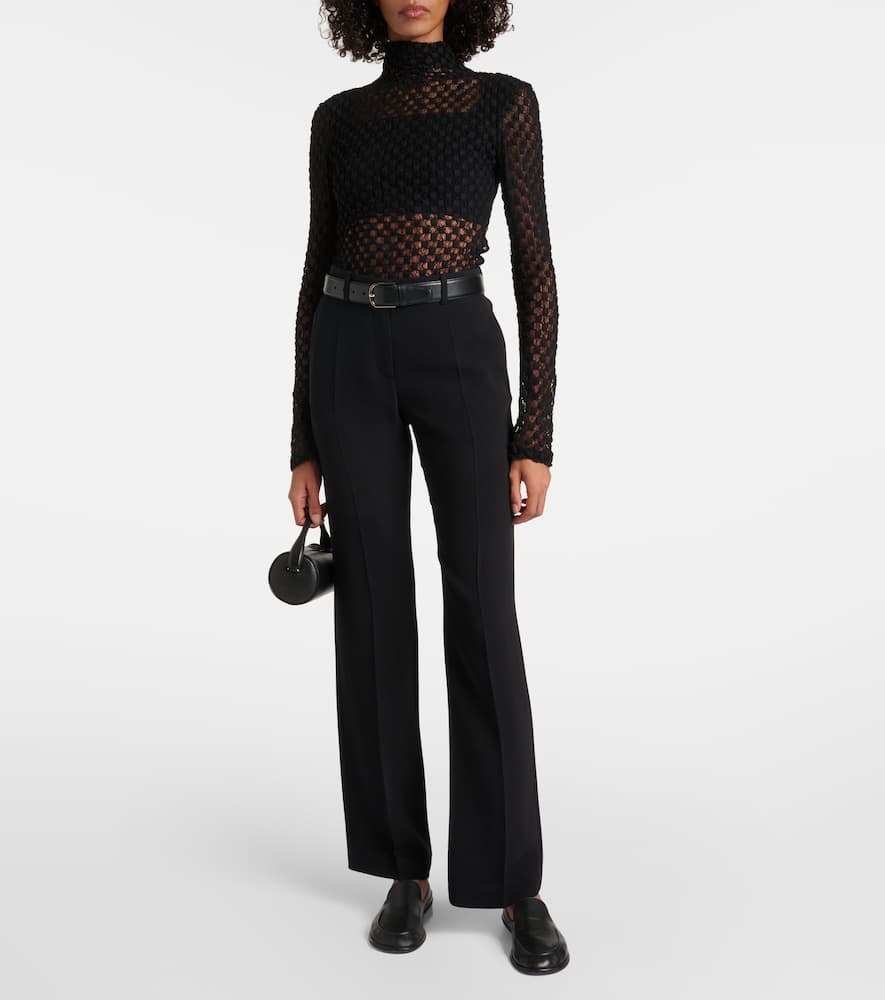 Róhe Cotton-blend lace turtleneck top