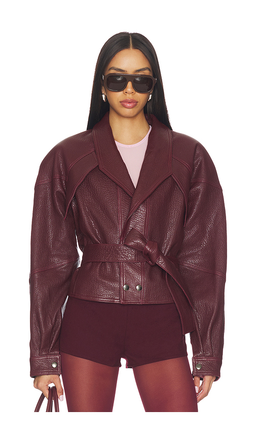 MANOKHI Karo Jacket in Burgundy. L also in M