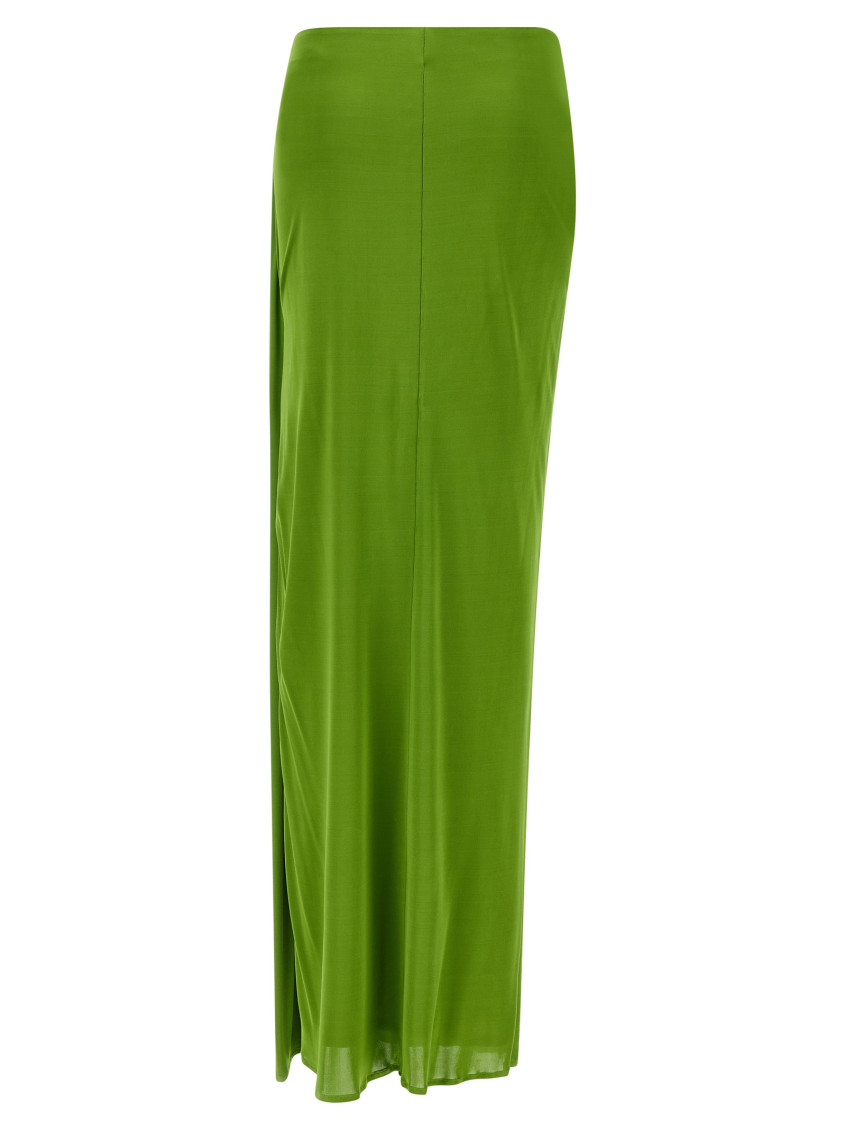 Shiny Viscose Skirt Skirts Green