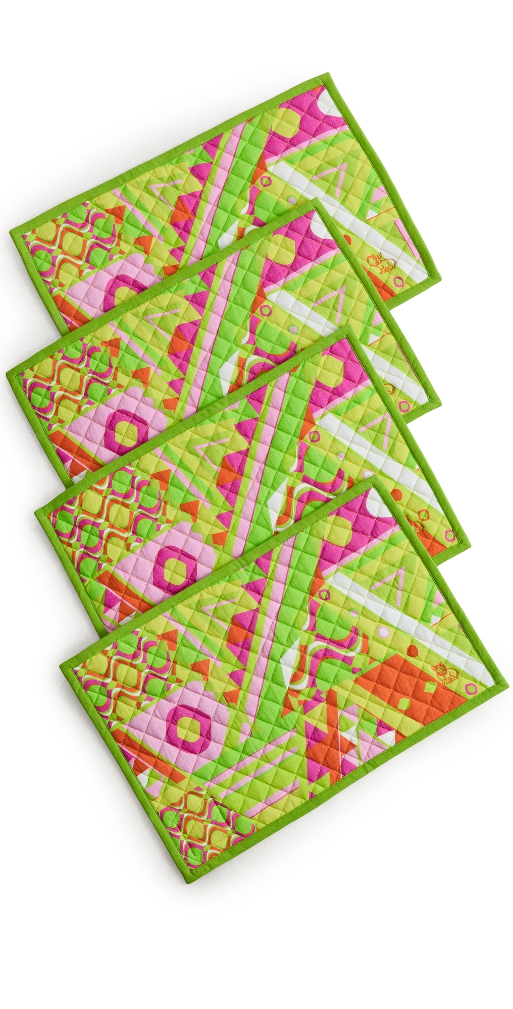 Placemats Set of 4 Prism Geo Lime Blaze One Size