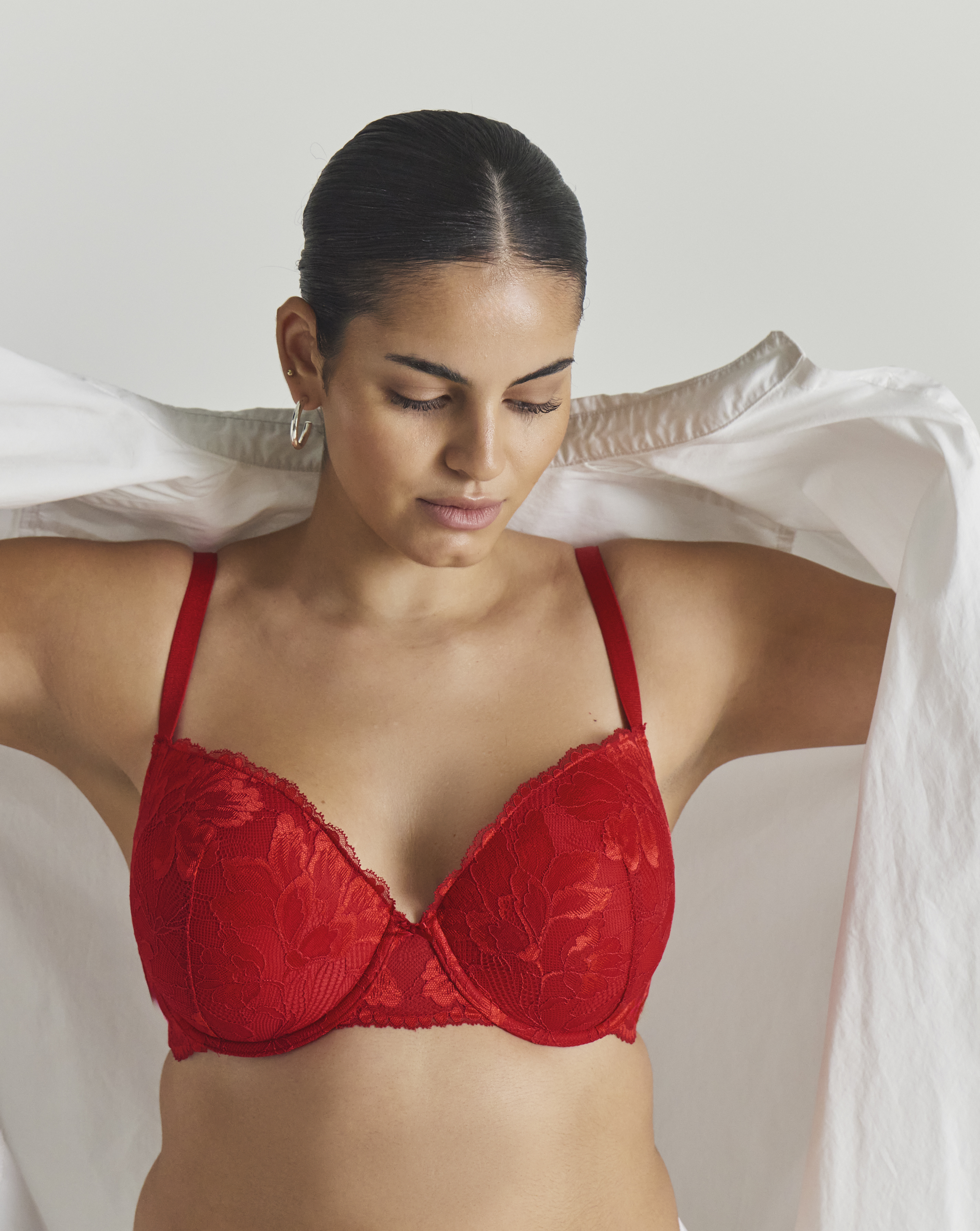 Dorina Curves Perfect Lace Bra Red