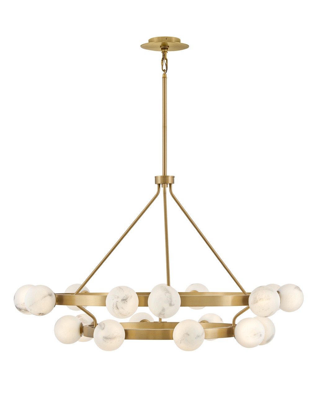 Lacquered Brass LED Chandelier from the Selene Collection