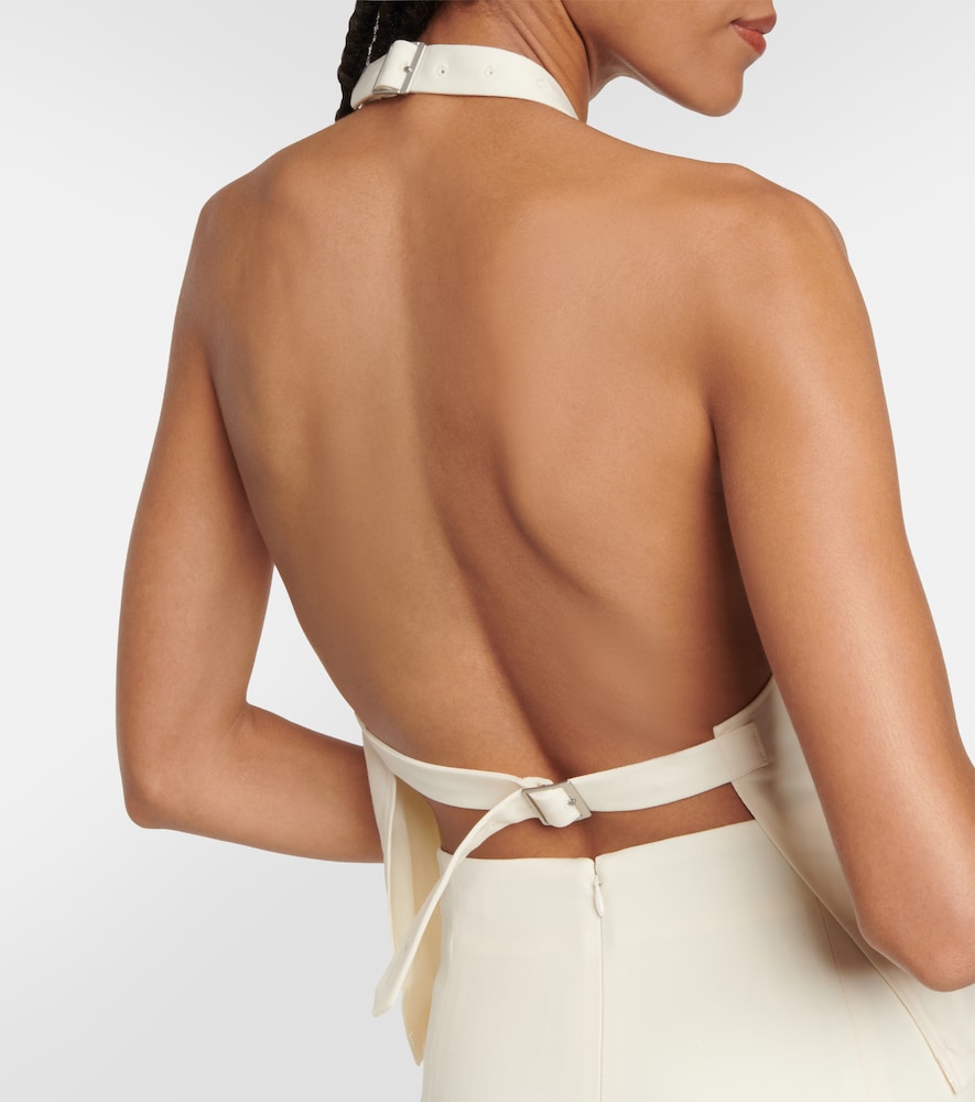 Halterneck wool top
