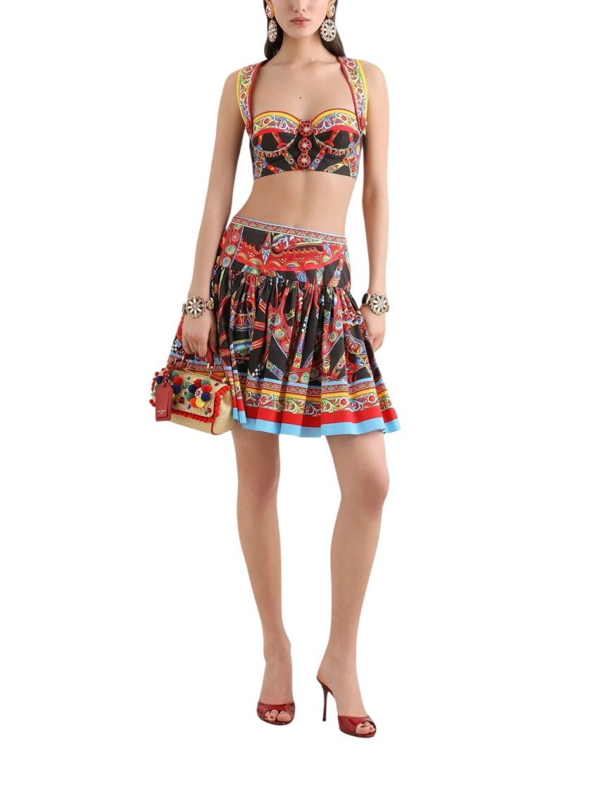 Multicolor Printed Mini Skirt