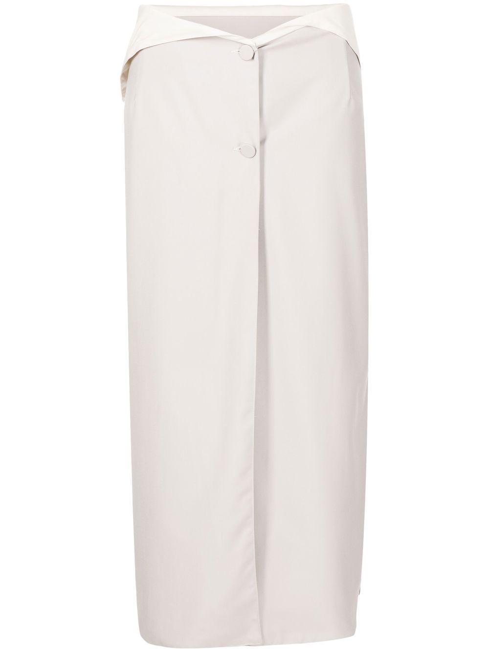 Mid-length side slit skirt - Grey