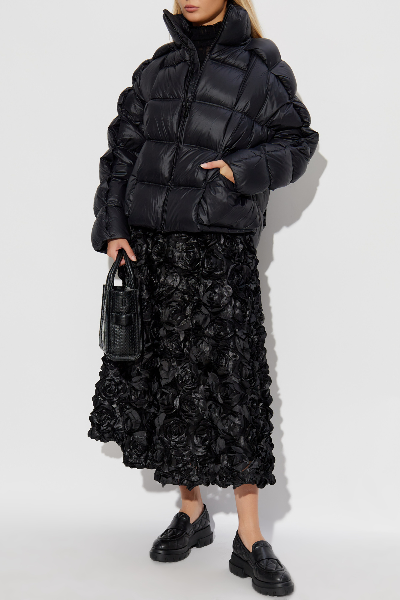 Down Jacket With Hood, Women's, Black