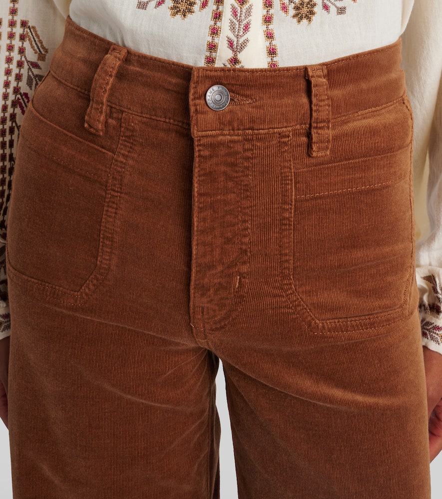 Le Slim Palazzo cotton corduroy wide-leg pants