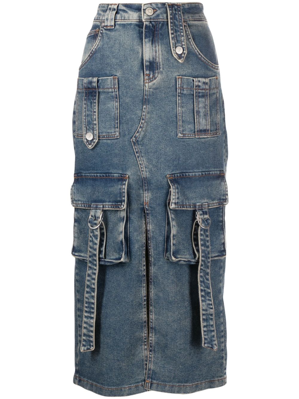 Denim cargo skirt - Blue