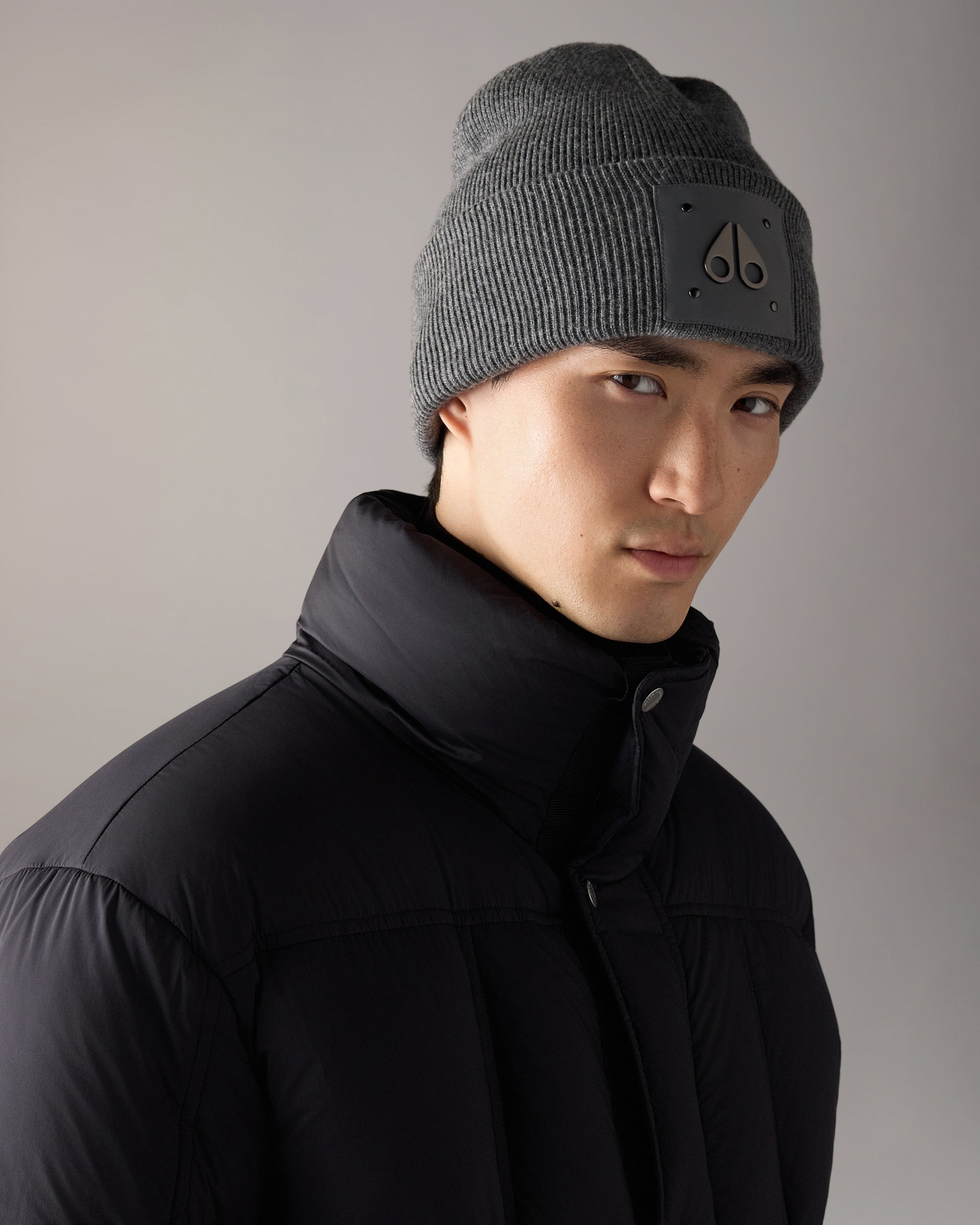 Moose Knuckles - Women's Logo Icon Wool Beanie - Color: Cement