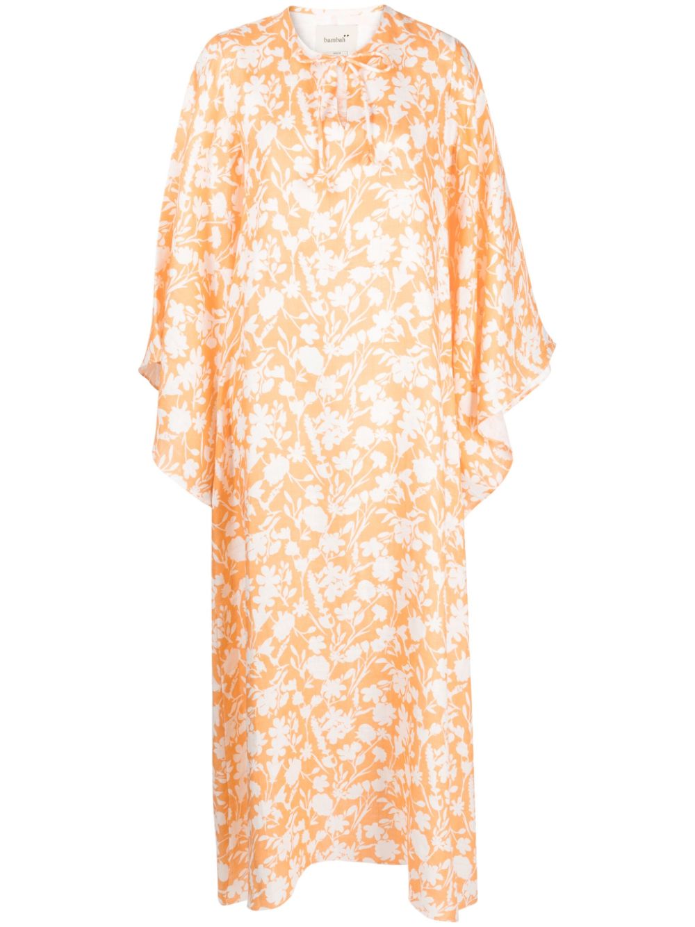 Arielle floral-print kaftan - Orange
