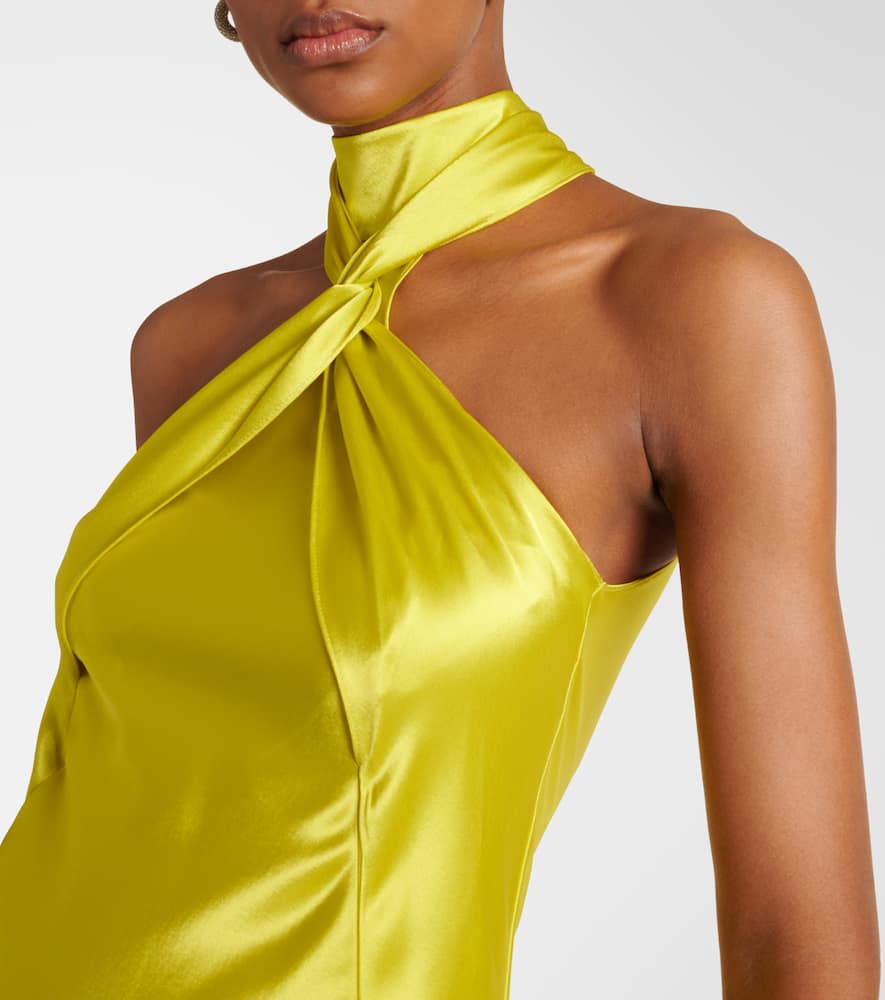 Portico halterneck satin gown