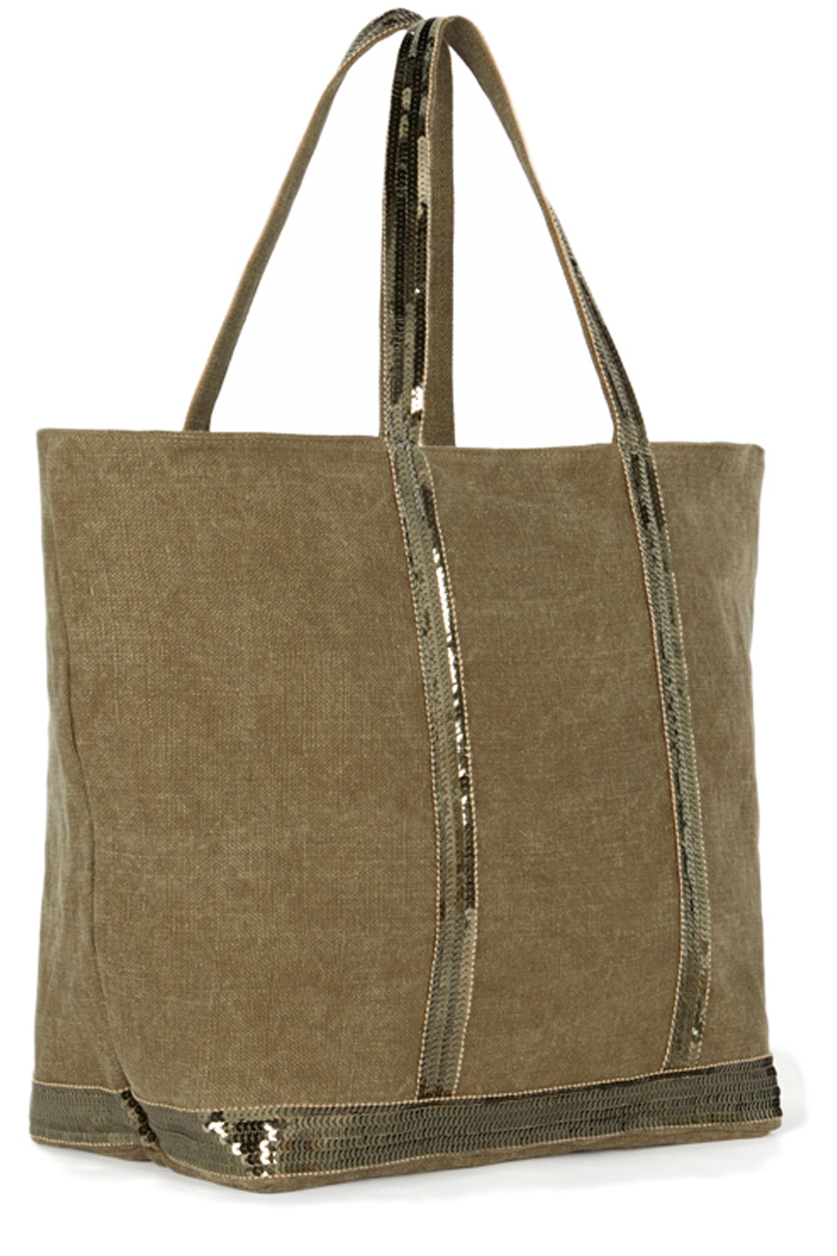 Linen and Sequins L Cabas Tote