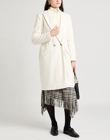 Collection Woman Coat Ivory Size M Polyester, Rayon