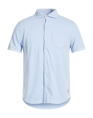 Man Shirt Light blue Size S Cotton, Elastane