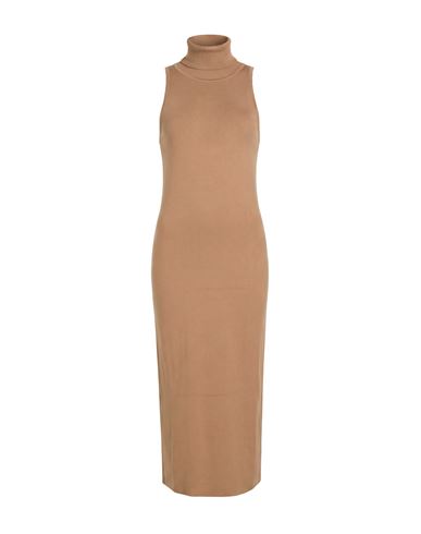 Woman Midi dress Camel Size 8 Viscose, Polyamide, Polyester
