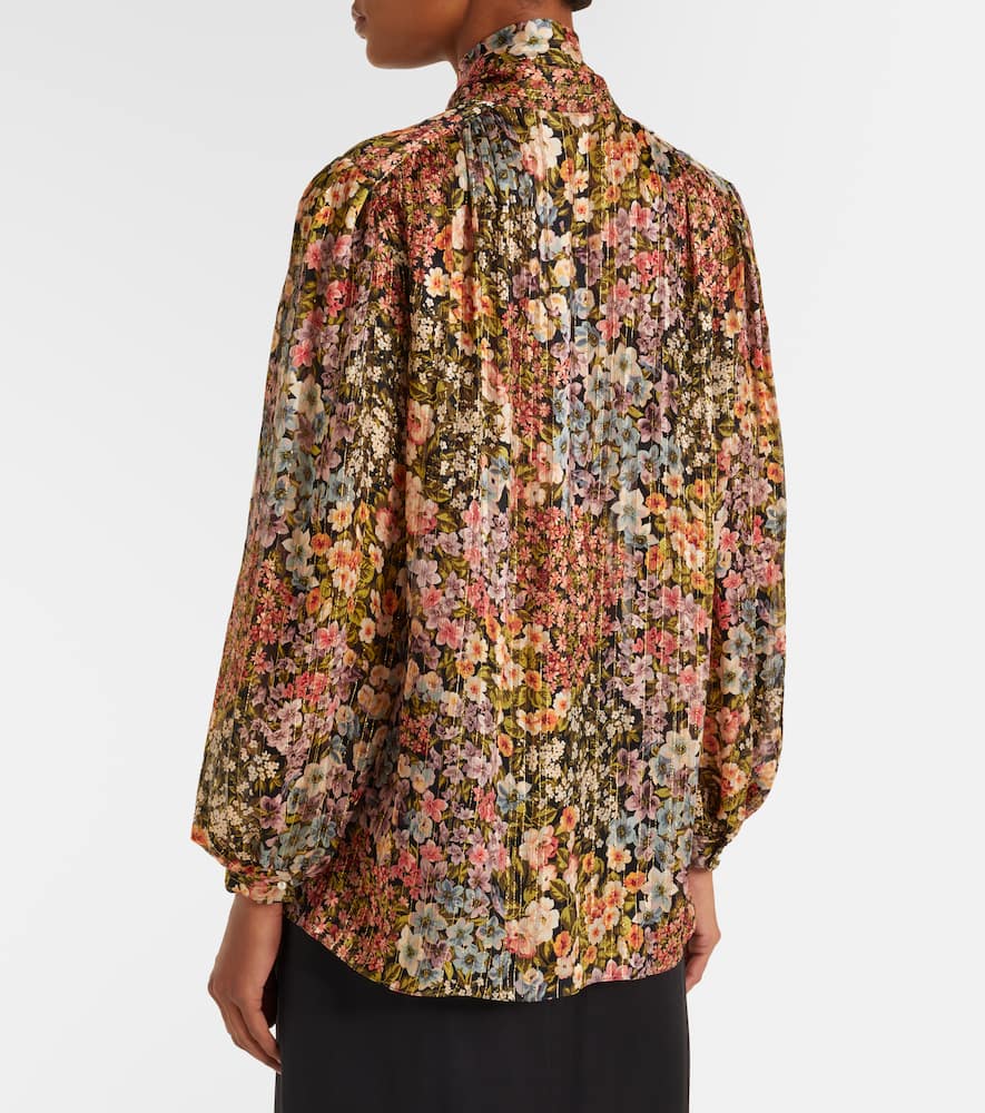 Floral silk blouse