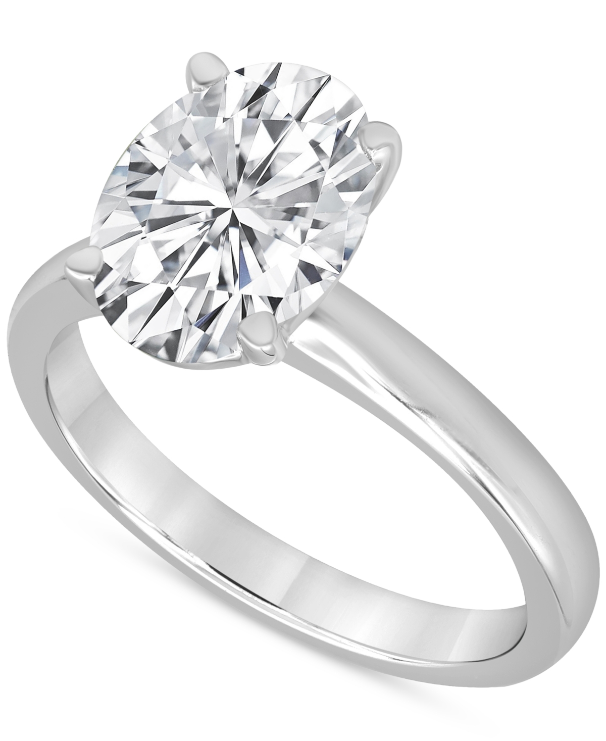 Certified Lab Grown Diamond Oval-Cut Solitaire Engagement Ring (5 ct. t.w.) in 14k Gold - White Gold