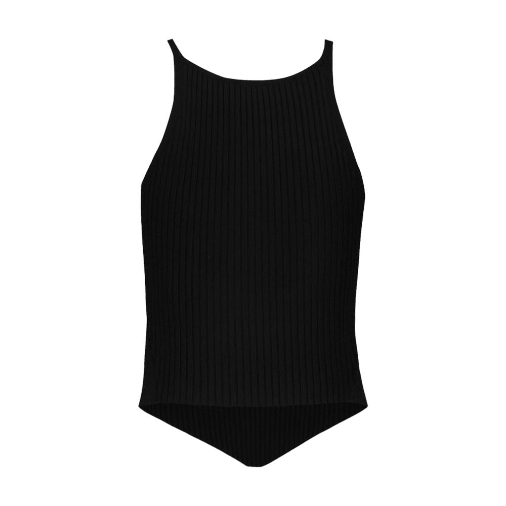 Ribbed Cotton Tank Top — Black