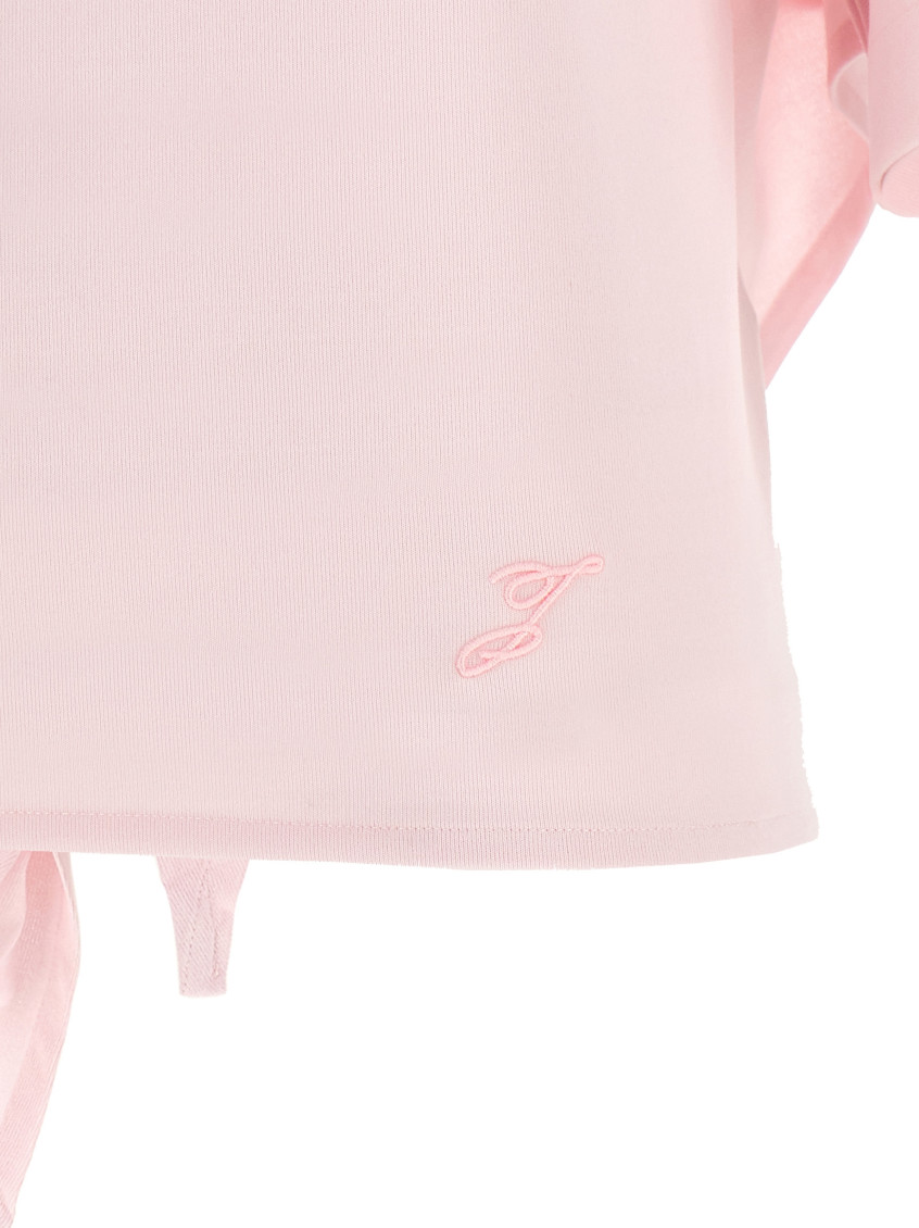 Pink Solid Boat Neck T-Shirt