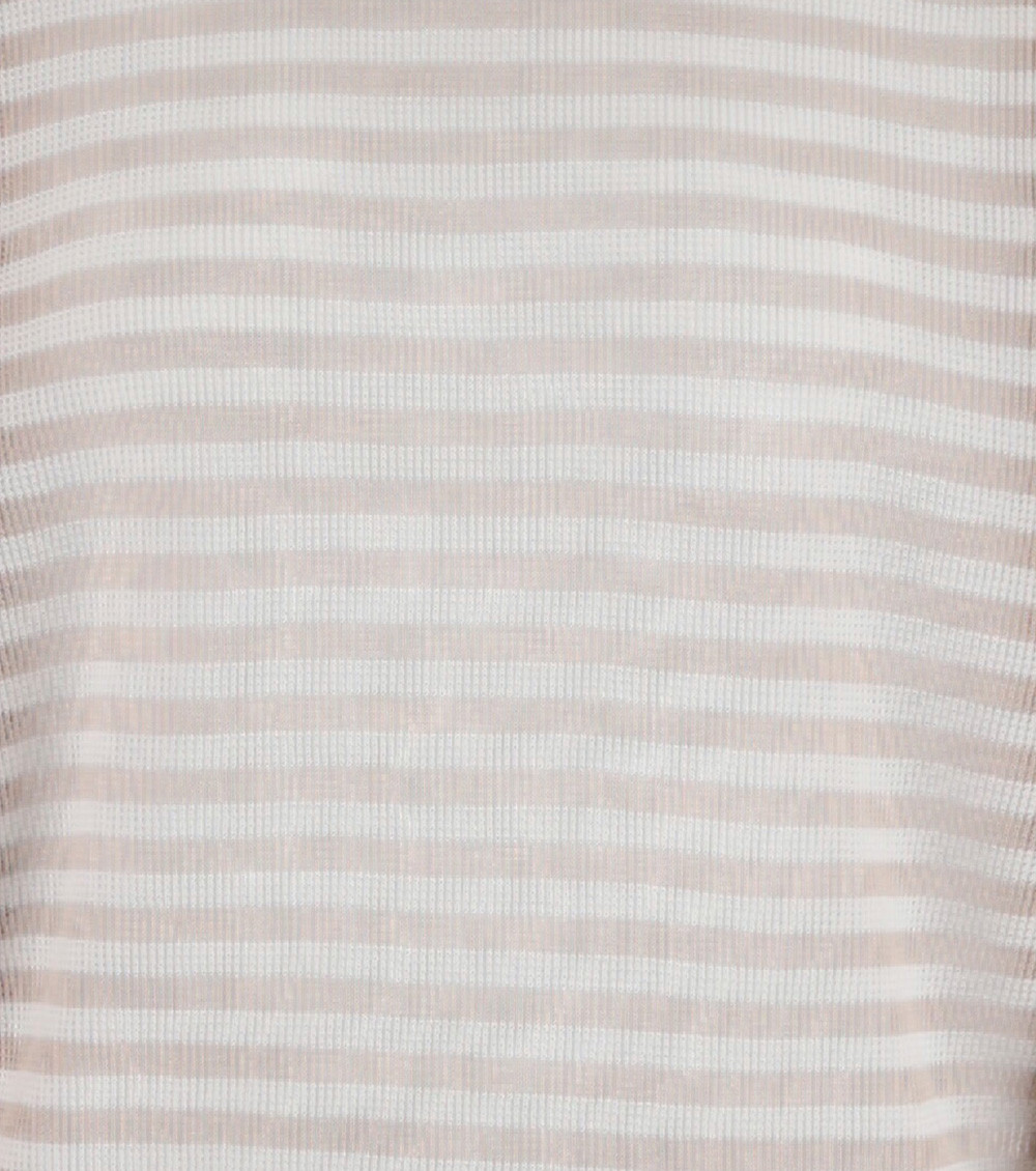 Beige Stripes Round Neck Sweater