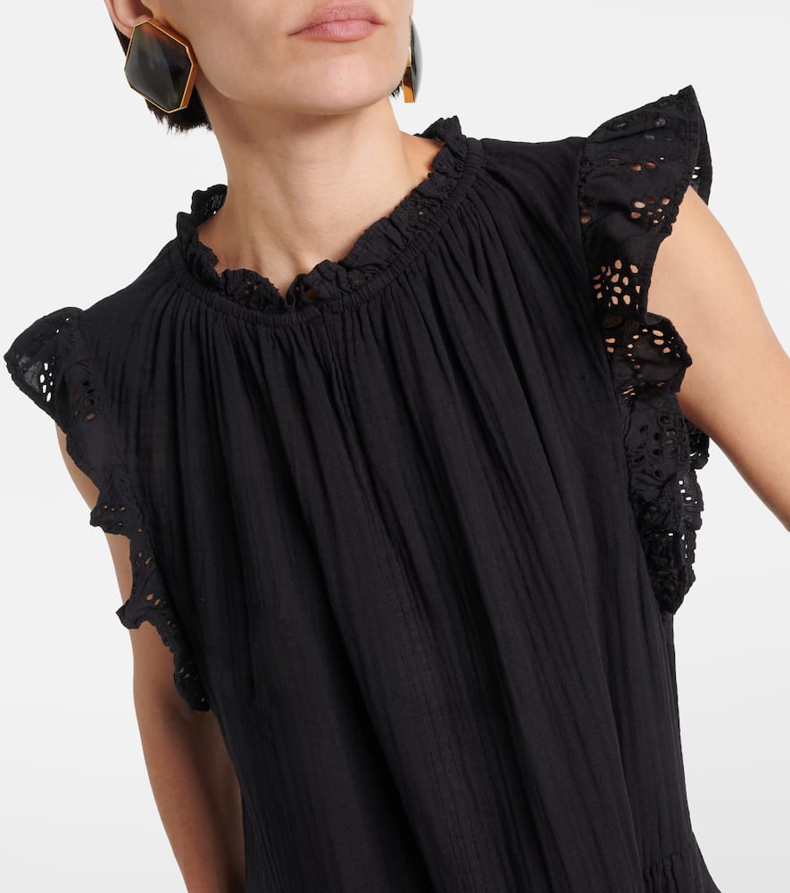 Grace lace-trimmed cotton minidress