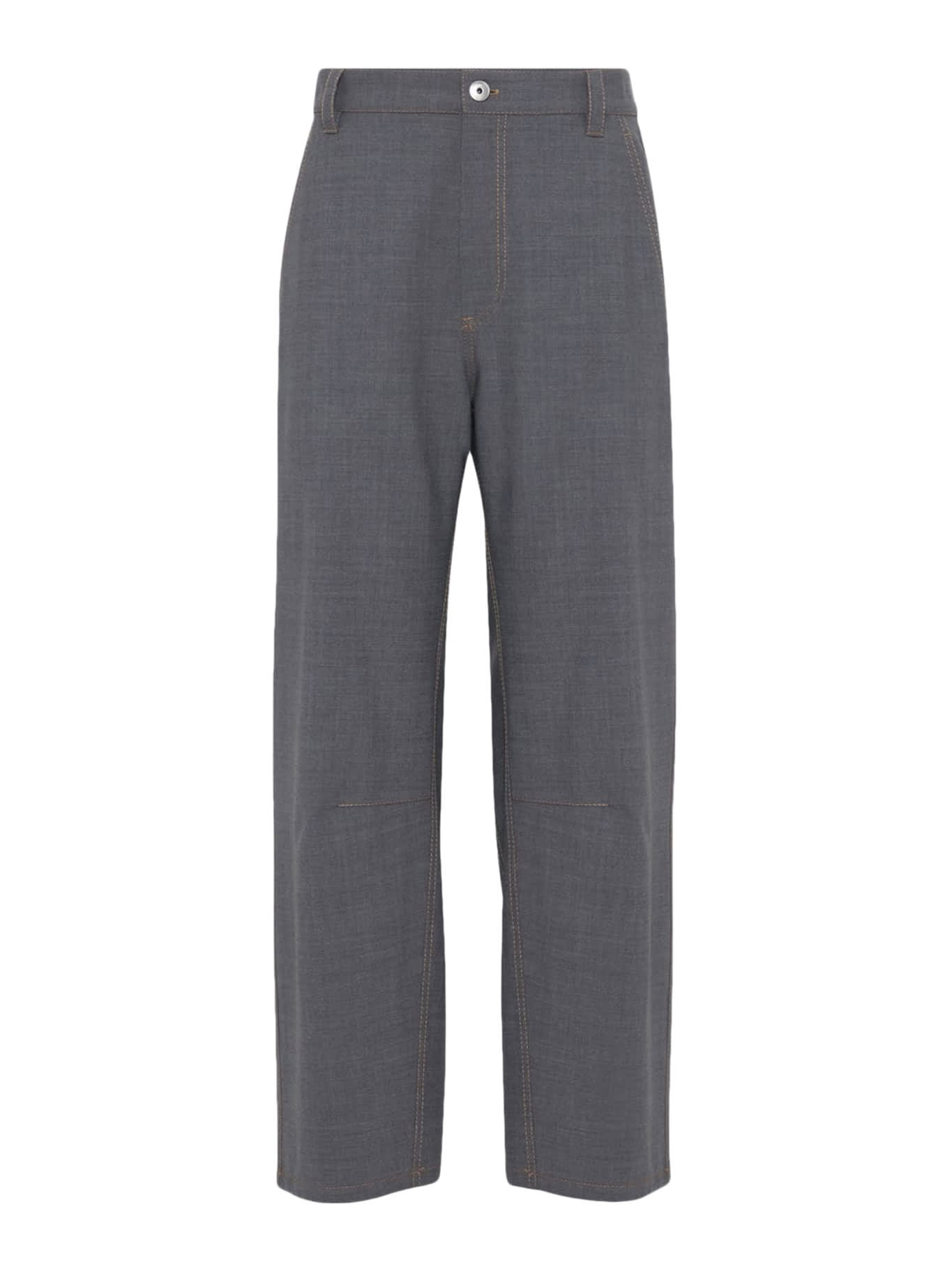 Mélange-effect trousers - Grey