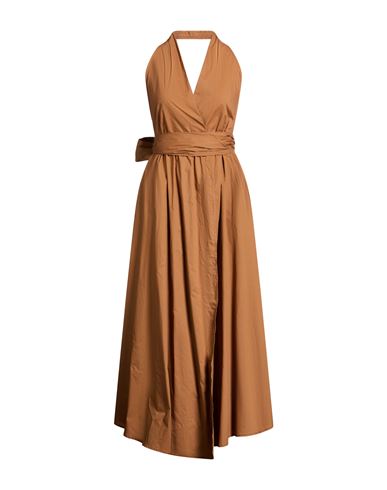 Woman Maxi dress Light brown Size S Cotton