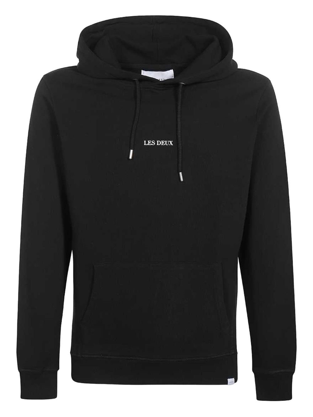 Lens logo-embroidered hoodie - Black