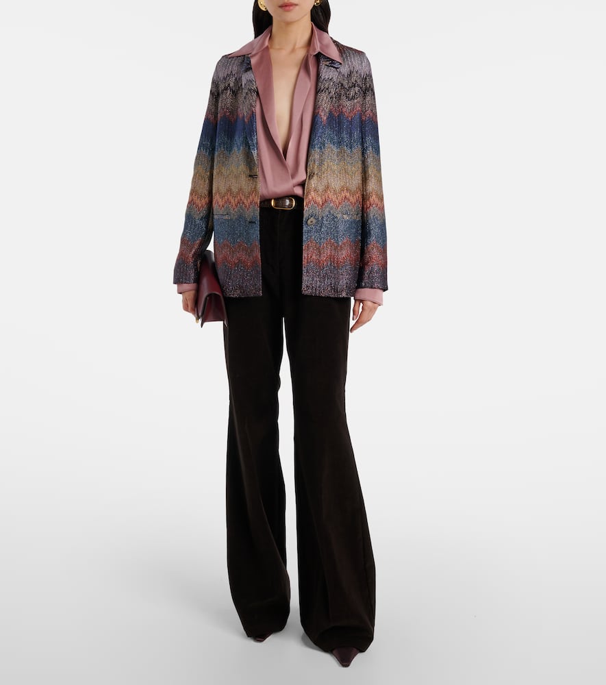 Zigzag lamé blazer