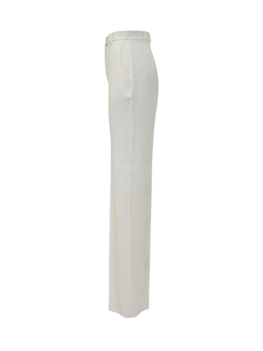 White Tailored Flat Front Pants