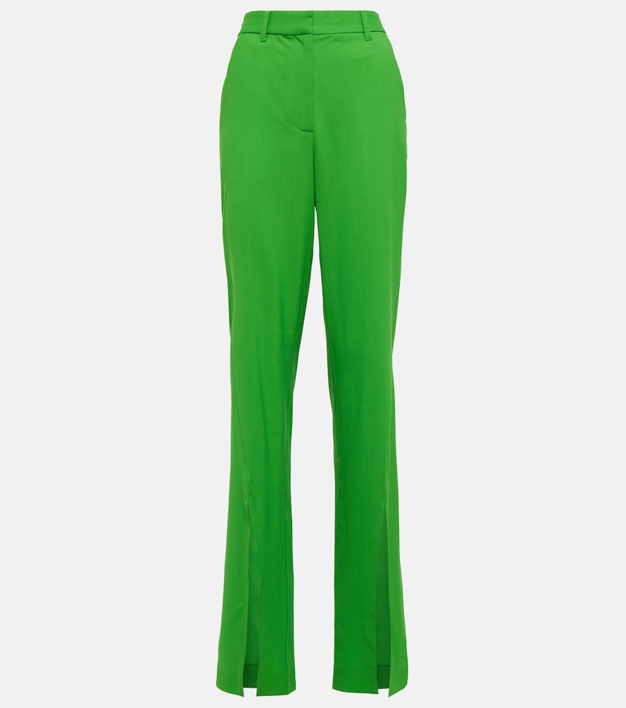 High-rise wool-blend pants
