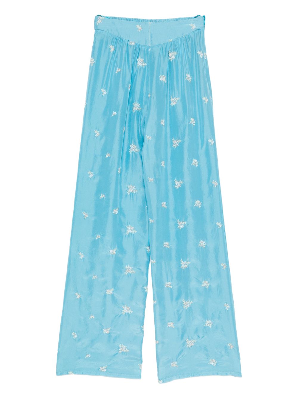 Embroidered silk trousers
