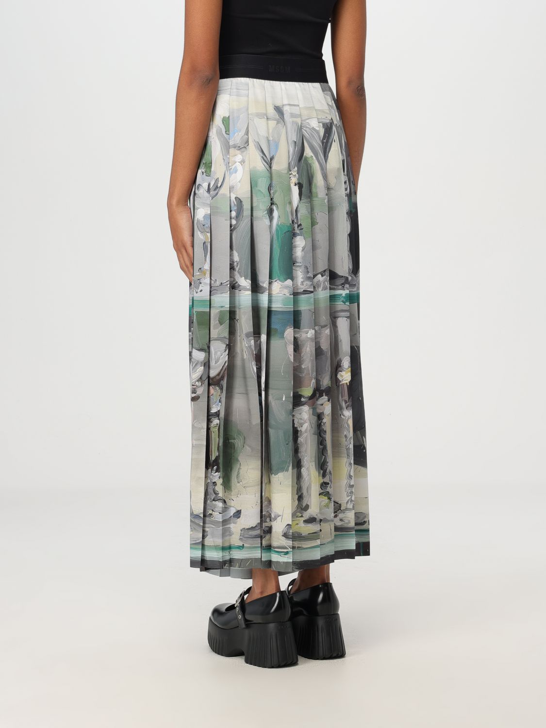 Pleated maxi skirt - Grey