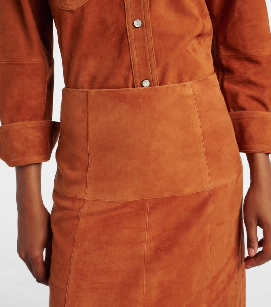 Devy suede midi skirt
