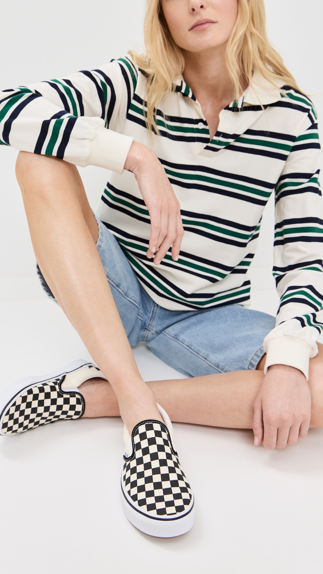 Slip On Sneakers Checkerboard Black/Off White W