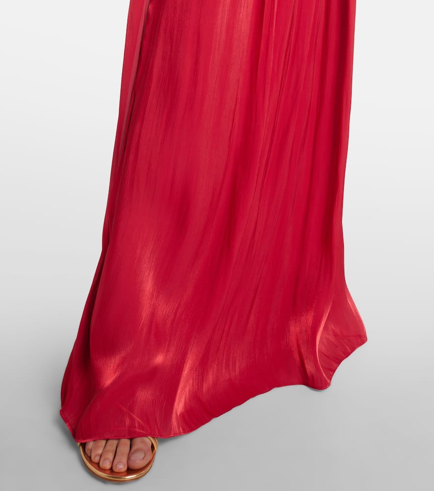 Charmain ruffled georgette lamé gown