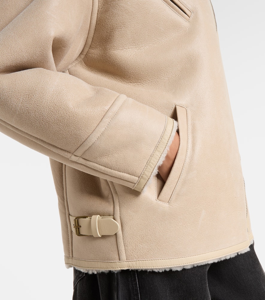 Adelina shearling-trimmed leather jacket