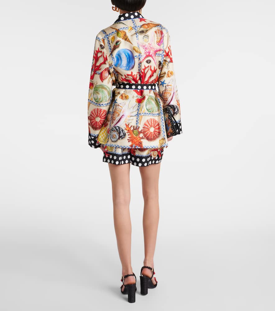 Capri printed silk satin shirt