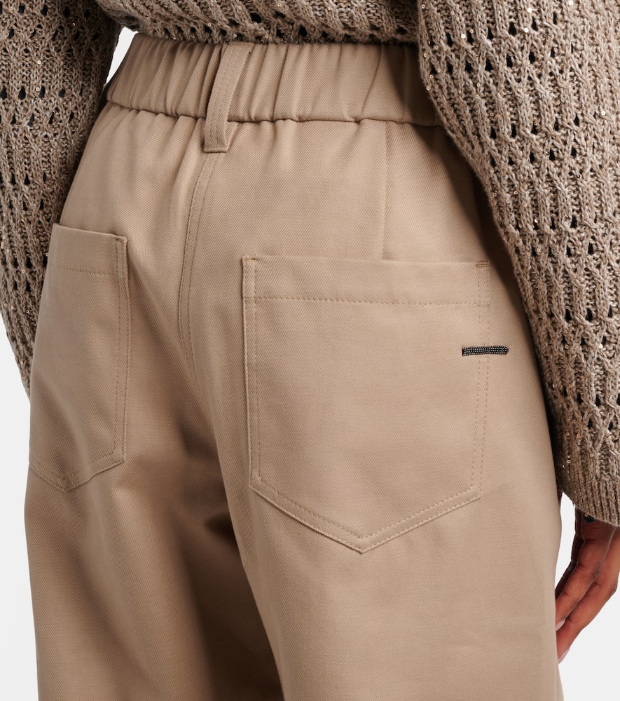 Cotton-blend straight pants