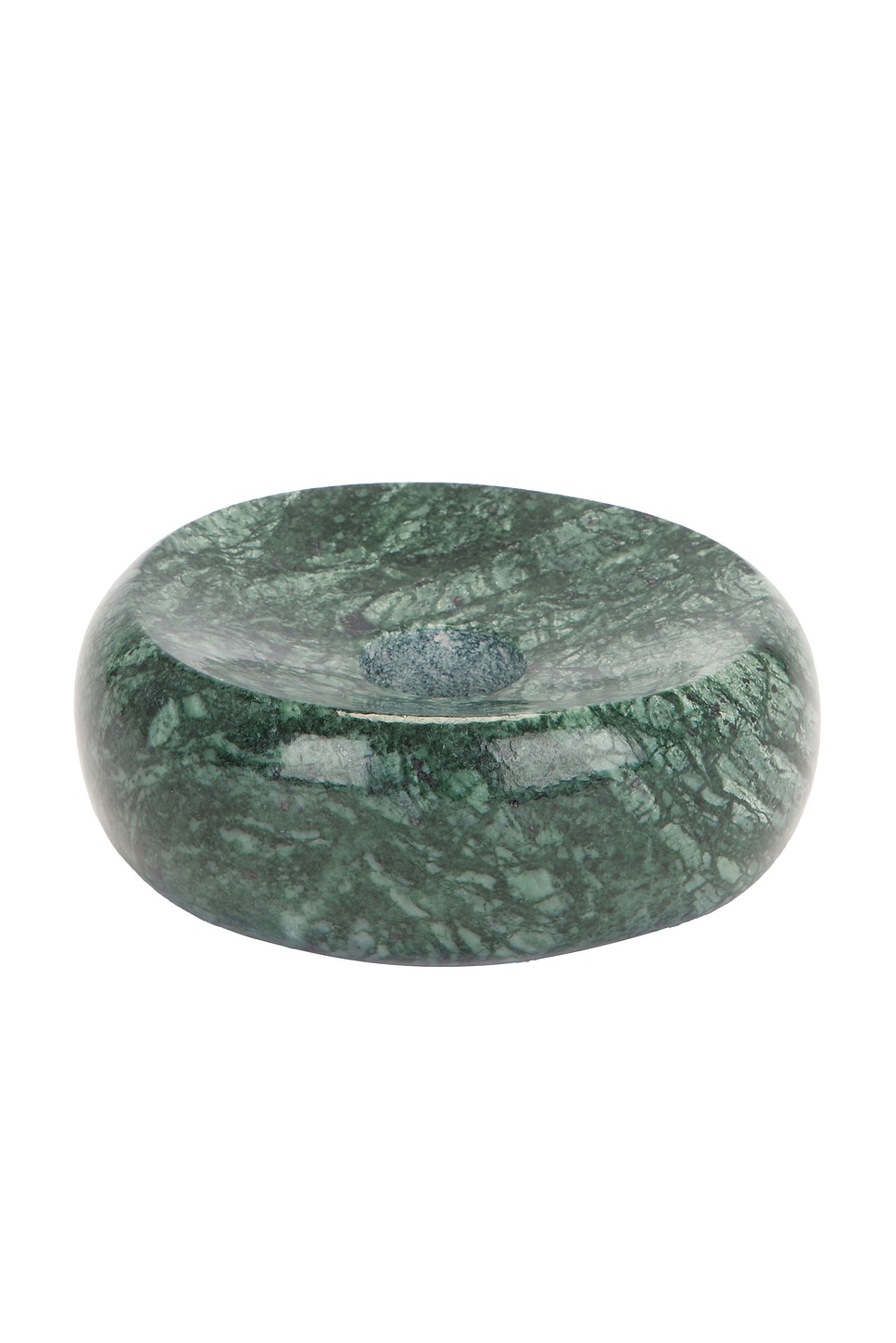 Loren Stewart Bialy Candle Holder in Indian Green Marble - Dark Green.  a