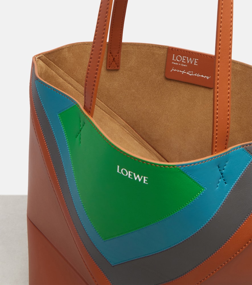 Puzzle Fold Square Medium leather tote bag