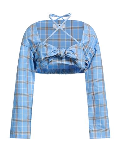 Woman Top Azure Size 4 Cotton, Polyester