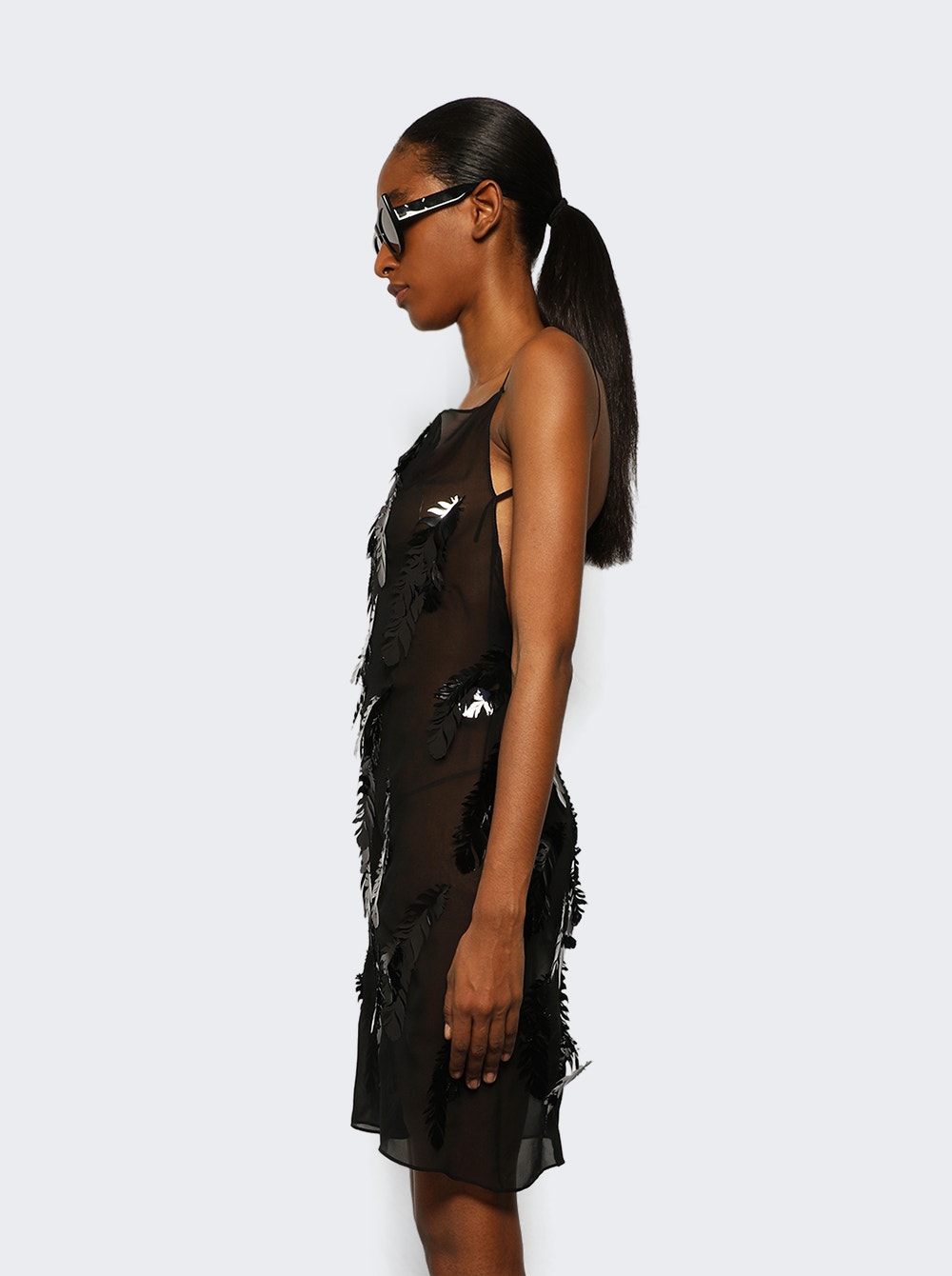 Embellished mini slip dress - Black