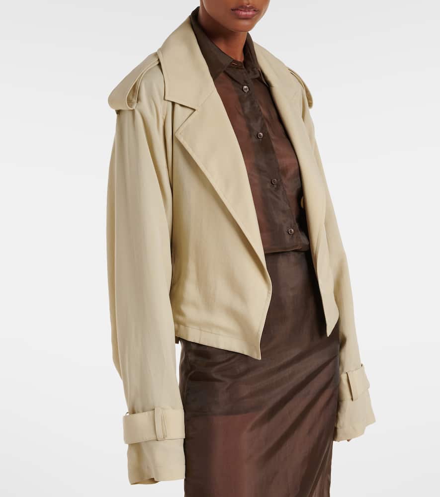 The Frankie Shop Simona cropped trench coat