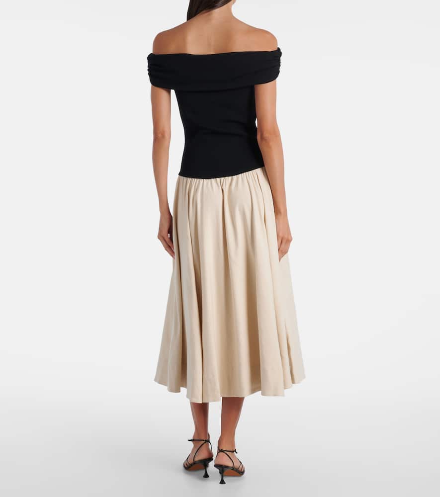 Adaline linen-blend midi dress
