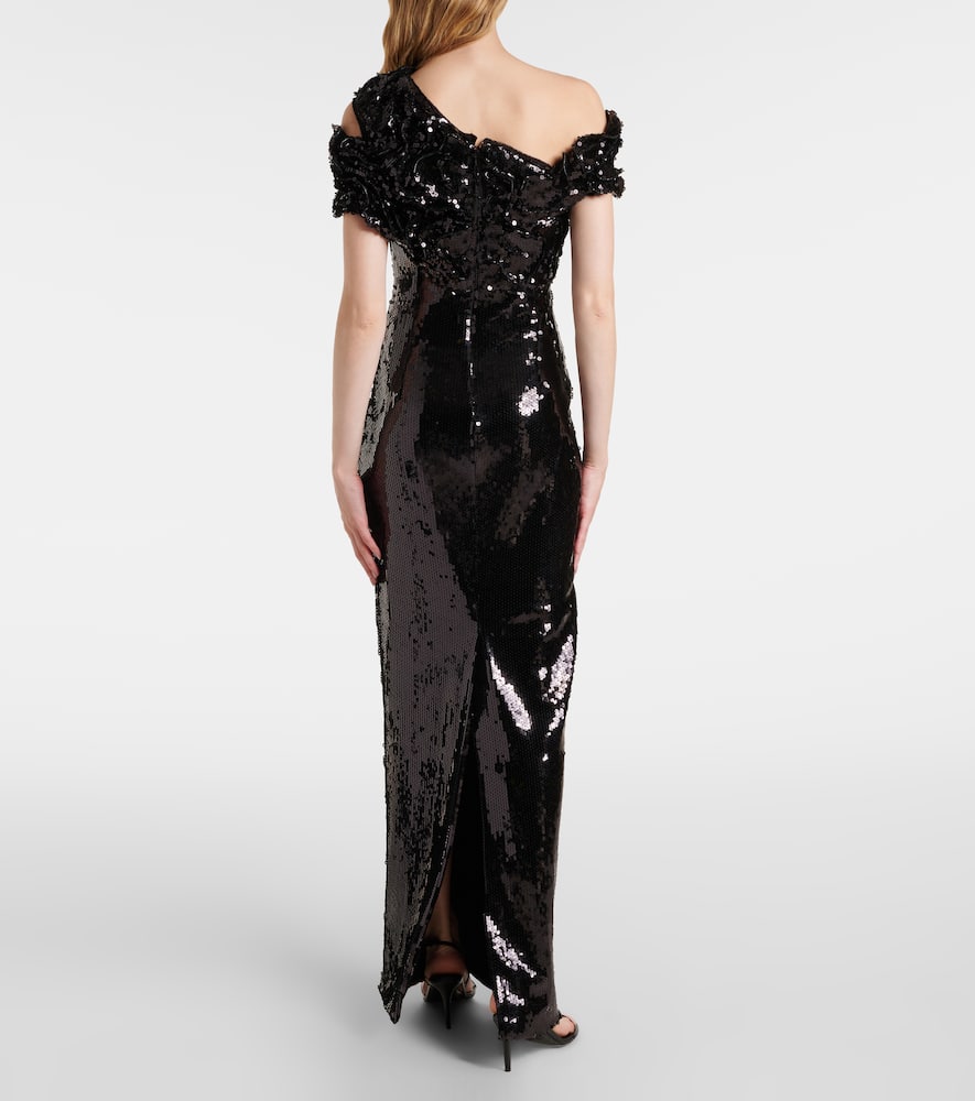 Asymmetric sequined gown
